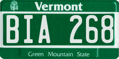 VT license plate BIA268