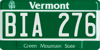 VT license plate BIA276