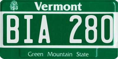 VT license plate BIA280