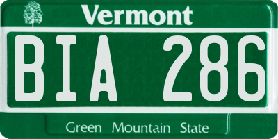 VT license plate BIA286