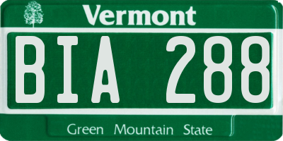VT license plate BIA288