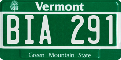VT license plate BIA291