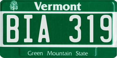 VT license plate BIA319