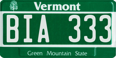 VT license plate BIA333
