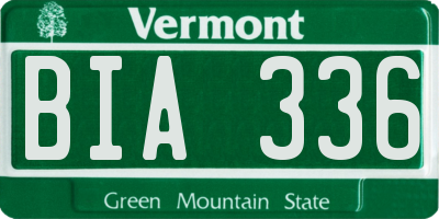 VT license plate BIA336