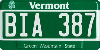 VT license plate BIA387