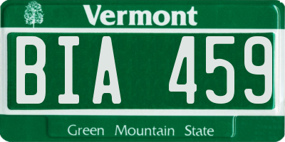 VT license plate BIA459