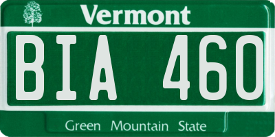 VT license plate BIA460