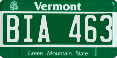 VT license plate BIA463
