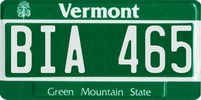 VT license plate BIA465