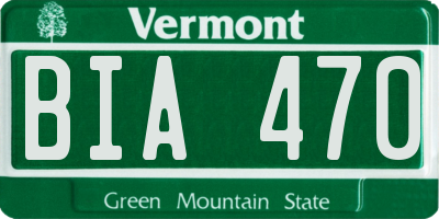 VT license plate BIA470