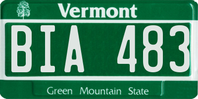 VT license plate BIA483