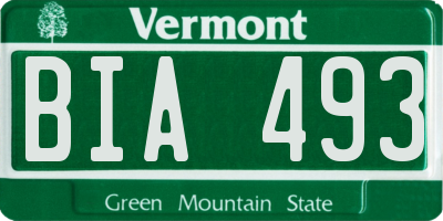 VT license plate BIA493