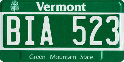 VT license plate BIA523