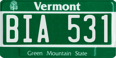 VT license plate BIA531