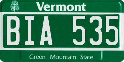 VT license plate BIA535