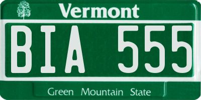 VT license plate BIA555