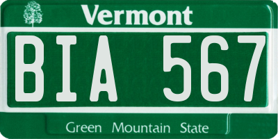 VT license plate BIA567