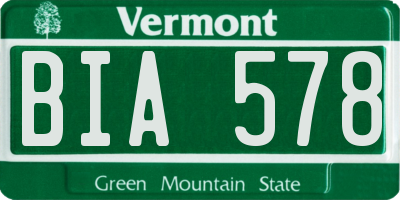 VT license plate BIA578