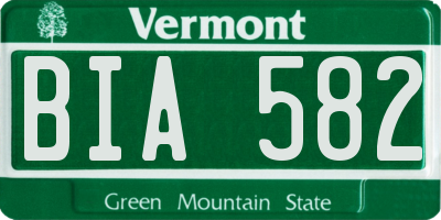 VT license plate BIA582