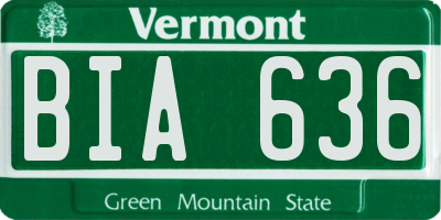 VT license plate BIA636