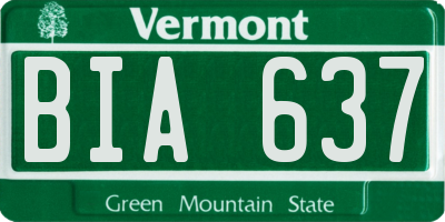 VT license plate BIA637