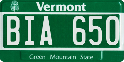 VT license plate BIA650
