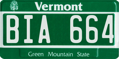 VT license plate BIA664