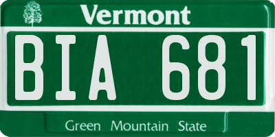 VT license plate BIA681
