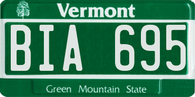 VT license plate BIA695