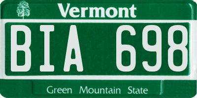 VT license plate BIA698