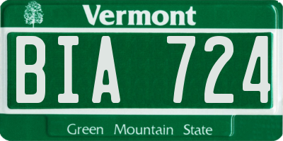VT license plate BIA724