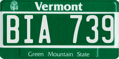 VT license plate BIA739