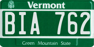 VT license plate BIA762