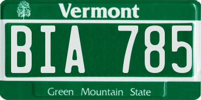 VT license plate BIA785