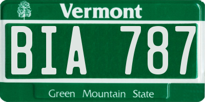 VT license plate BIA787