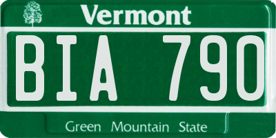 VT license plate BIA790