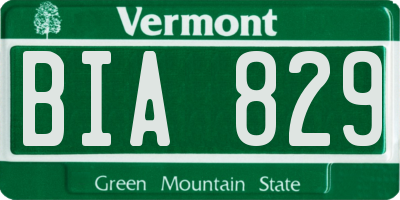 VT license plate BIA829