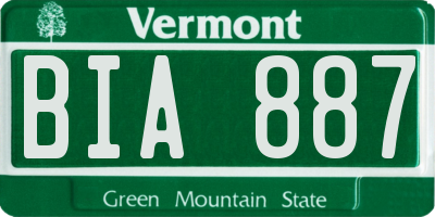 VT license plate BIA887
