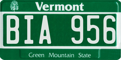VT license plate BIA956