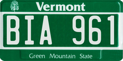 VT license plate BIA961