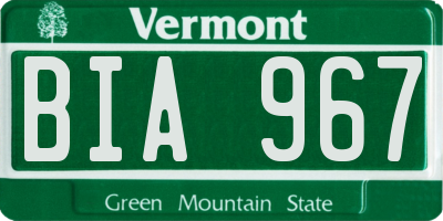 VT license plate BIA967