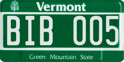 VT license plate BIB005