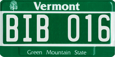 VT license plate BIB016