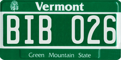 VT license plate BIB026