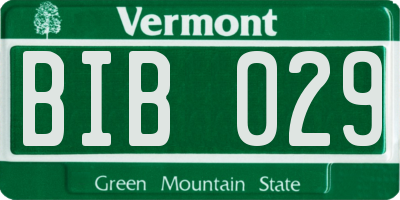 VT license plate BIB029