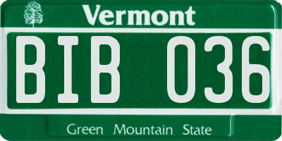 VT license plate BIB036