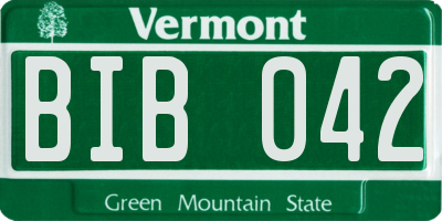 VT license plate BIB042
