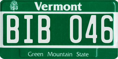 VT license plate BIB046