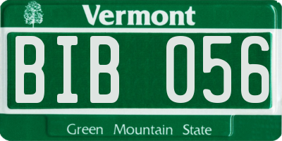 VT license plate BIB056